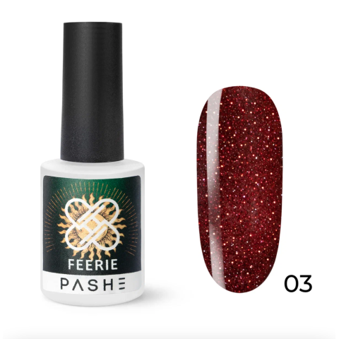 PASHE Гель-лак Feerie светоотражающий №03 - огненное танго, 9 мл.