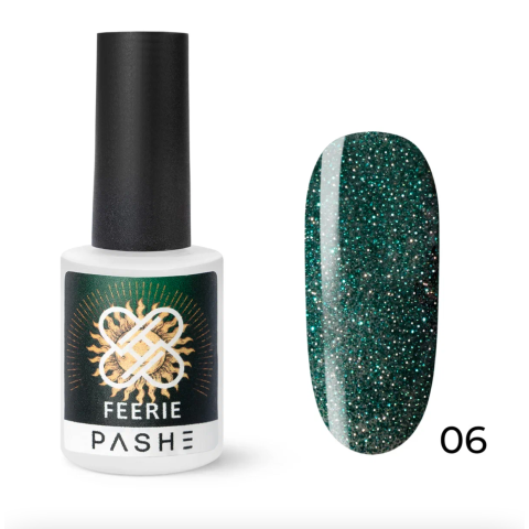 PASHE Гель-лак Feerie светоотражающий №06 - пленительный изумруд, 9 мл.