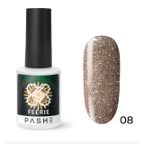 PASHE Гель-лак Feerie светоотражающий №08 - искристое шампанское, 9 мл.