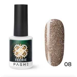 PASHE Гель-лак Feerie светоотражающий №08 - искристое шампанское, 9 мл.