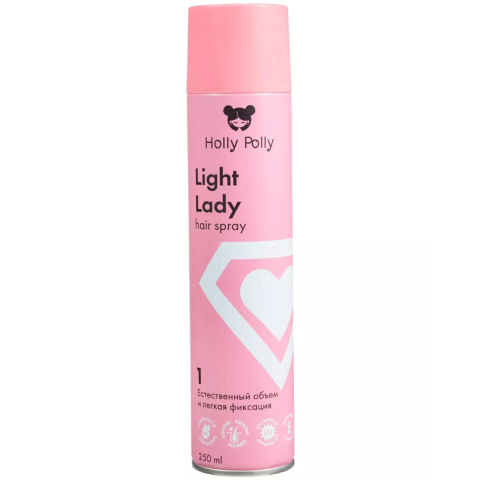 Holly Polly Лак для волос естественный объём и легкая фиксация, 250 мл.