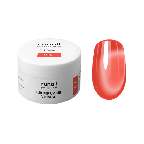 9751 RuNail Моделирующий Витражный УФ Builder Гель, 15 гр.