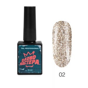 TNL Гель-лак Слово Мастера с глиттером №02 - золотой хит, 10 мл.