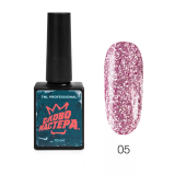 TNL Гель-лак Слово Мастера с глиттером №05 - розовый мираж, 10 мл.