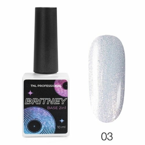 TNL Britney 2в1 База светоотражающая №3 - аквамариновый порше, 10 мл.