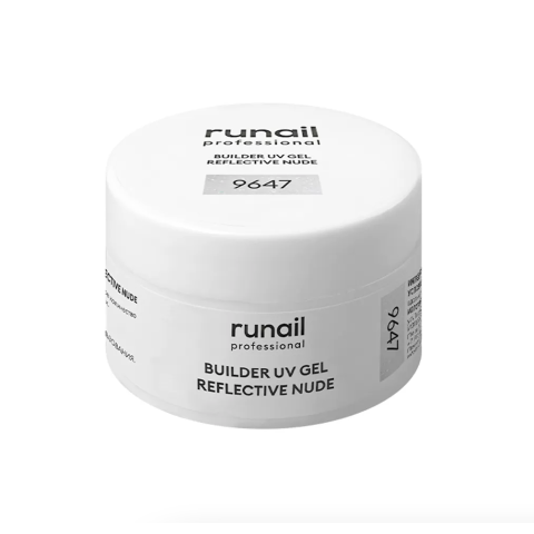 9647 RuNail Моделирующий УФ-гель Builder UV Gel Reflective Nude, 15 гр.