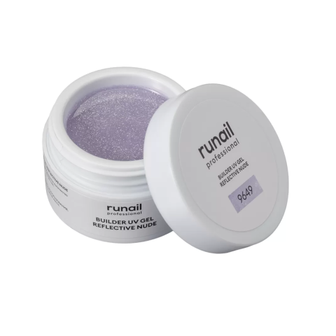 9649 RuNail Моделирующий УФ-гель Builder UV Gel Reflective Nude, 15 гр.