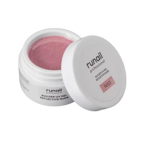 9653 RuNail Моделирующий УФ-гель Builder UV Gel Reflective Nude, 15 гр.