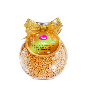 7DAYS Соль для ванны с шиммером золотая, 330 гр.