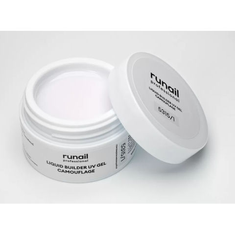 5315/1 RuNail Камуфлирующий Жидкий УФ-гель Молочный коктейль, 15 мл. банка