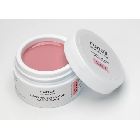 5318/1 RuNail Камуфлирующий Жидкий УФ Гель Чайная роза, 15 мл. банка