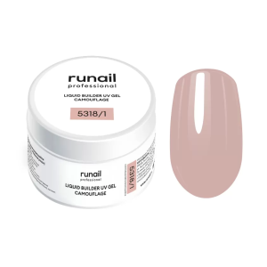 5318/1 RuNail Камуфлирующий Жидкий УФ Гель Чайная роза, 15 мл. банка