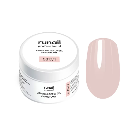 5317/1 RuNail Камуфлирующий Жидкий УФ Гель Нежный лепесток, 15 мл. банка