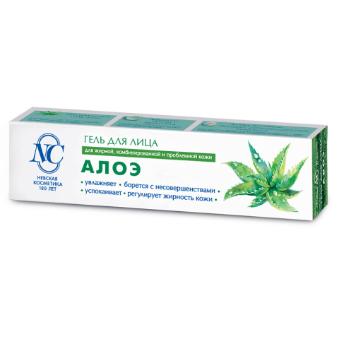 Невская косметика Гель для лица Алоэ против прыщей и угрей для жирной и комбинированной кожи, 40 мл.
