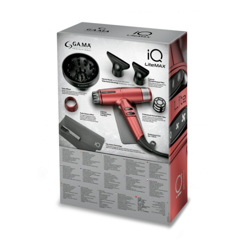 Фен GA.MA IQ LITE MAX красный 1700 Вт 85 000 об/мин 2 насадки