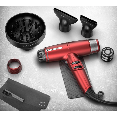 Фен GA.MA IQ LITE MAX красный 1700 Вт 85 000 об/мин 2 насадки