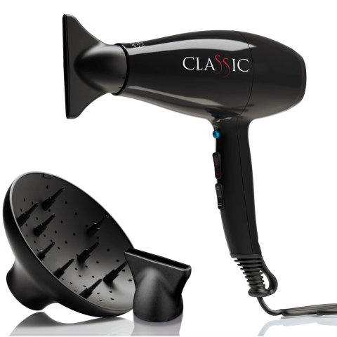 Фен GA.MA CLASSIC чёрный 2200 Вт 2 насадки+диффузор