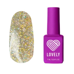 PE01 Lovely База светоотражающая с разноцветными хлопьями Peony, 7 мл.