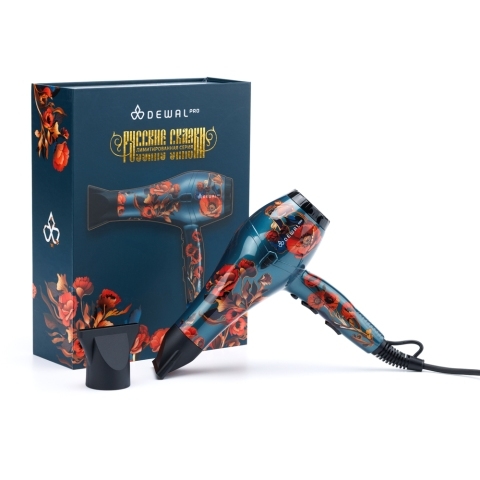 03-8010 RUS DEWAL Фен Pro Русские сказки, 2300 Вт, 2 насадки