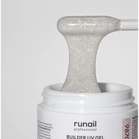 9870 RuNail Моделирующий светоотражающий УФ Builder гель MILK DIAMOND, 15 гр. 