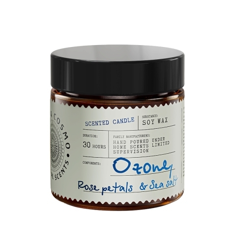 Свеча ароматическая Озон, роза и морская соль в стекле, 88 гр.