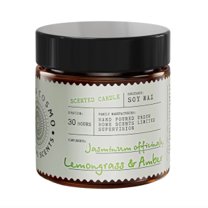 Свеча ароматическая Жасмин лемонгресс и амбра в стекле, 88 гр.