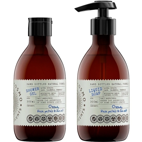 Набор парфюмированный Озон роза и морская соль (Гель для душа 300 мл. + Мыло для рук 300 мл.)