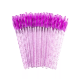 Щёточка для ресниц нейлоновая с блестками фиолетовая, 1 шт.