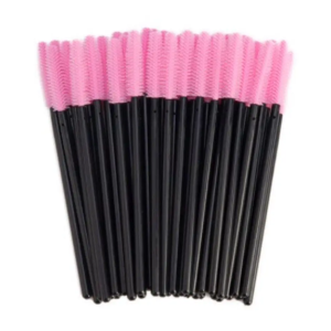 Щёточки для ресниц резиновые асимметричные розовые, 10 шт./упак.