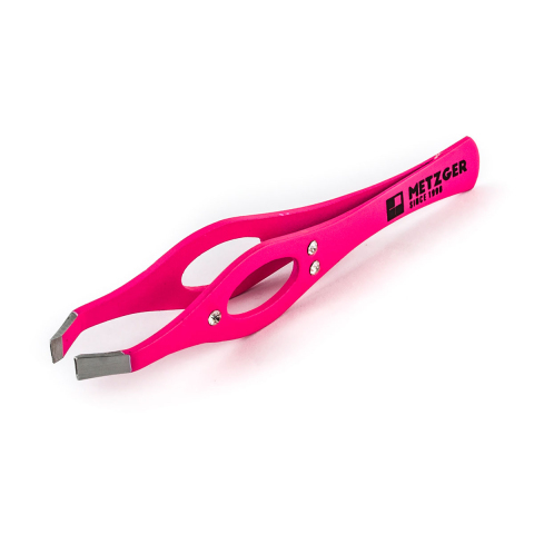 МЕТЦГЕР PT-213(2)-DР Пинцет прямой темно-розовый со стразами