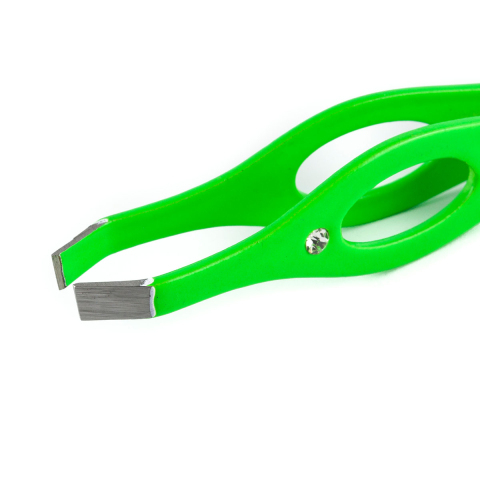 МЕТЦГЕР PT-213(2)-GN Пинцет прямой зеленый со стразами