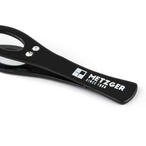 МЕТЦГЕР PT-213(2)-BL Пинцет прямой черный со стразами