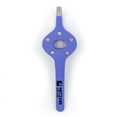 МЕТЦГЕР PT-363(5)-РР Пинцет прямой фиолетовый со стразами