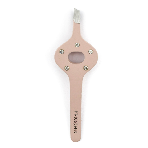 МЕТЦГЕР PT-363(6)-РК Пинцет розовый со стразами