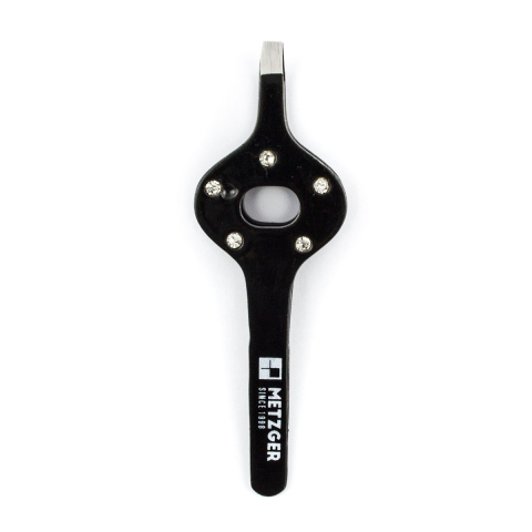 МЕТЦГЕР PT-363(7)-ВК Пинцет черный со стразами