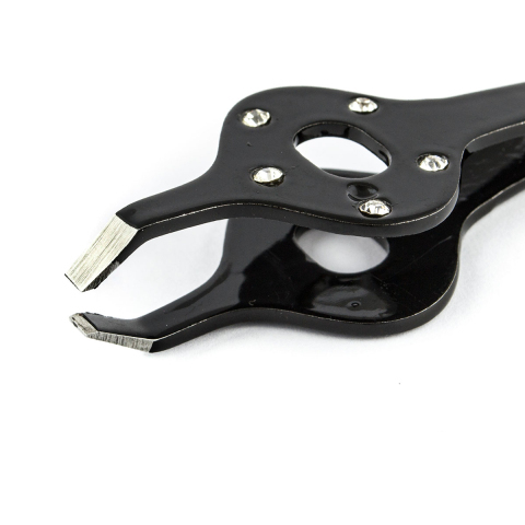 МЕТЦГЕР PT-363(7)-ВК Пинцет черный со стразами