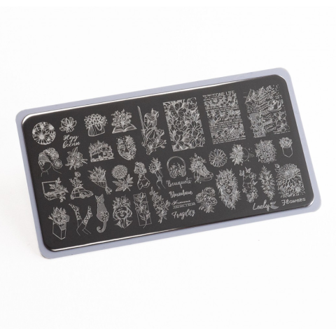 Lesly Пластины для стемпинга 6*12 см Flowers