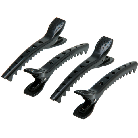 JB0024 Зажим "крокодил" черный пластик (4 шт)