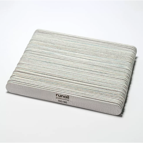 9780 RuNail Пилки-мини серые прямые, 100/180, 13 см, 50 шт./упак.