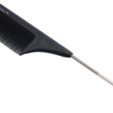 СО-6138XL DEWAL Расческа рабочая Эконом с метал. хвостиком, 28 см, черная