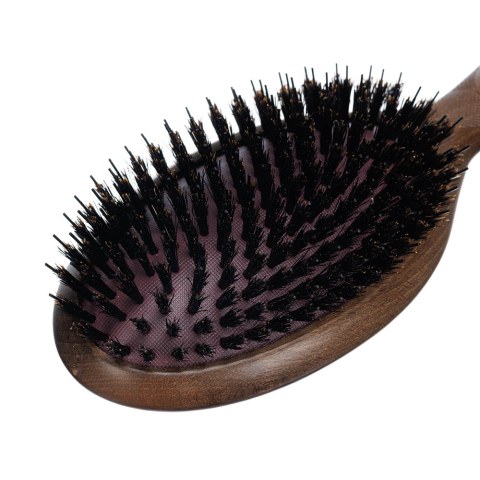 BRNN-162 DEWAL Щетка массажная овальная, натуральная щетина, нейлоновый штифт, 13 рядов