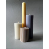 Свеча пеньковая рифлёная 5 см/10 см, капучино