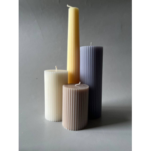 Свеча пеньковая рифлёная 5 см/10 см, капучино