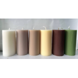 Свеча пеньковая рифленая 5 см/15 см, бежевый