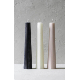 Свеча конусная рифленая 3,5 см/22,5 см графит