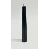 Свеча конусная рифленая 3,5 см/22,5 см чёрный