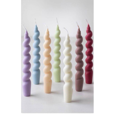 Свеча кручёная 2 см/20 см капучино