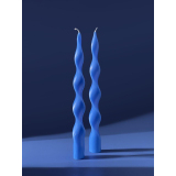 Свеча спираль 2 см/25 см голубой