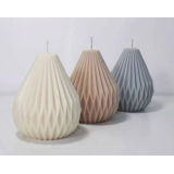 Свеча грушевидная 4 см/9 см бежево-розовый