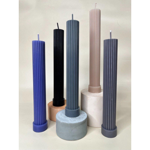 Свеча прямая рифленая 2,5 см/22 см черный